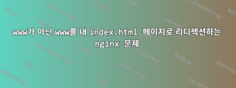 www가 아닌 ​​www를 내 index.html 페이지로 리디렉션하는 nginx 문제