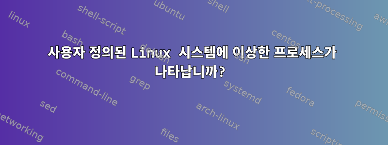 사용자 정의된 Linux 시스템에 이상한 프로세스가 나타납니까?