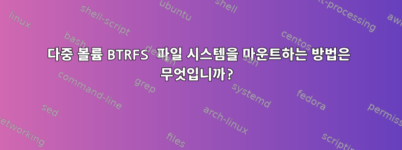 다중 볼륨 BTRFS 파일 시스템을 마운트하는 방법은 무엇입니까?