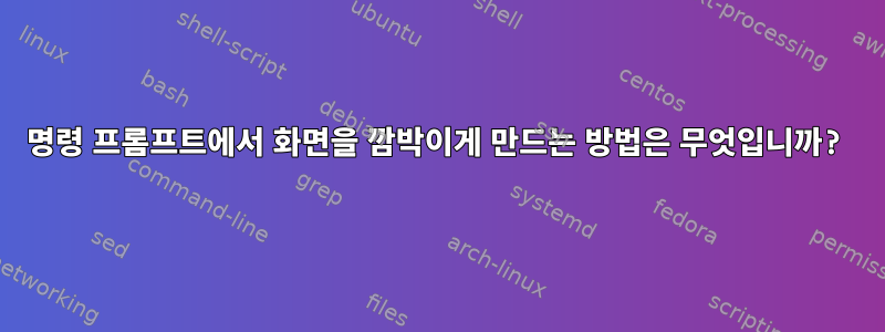 명령 프롬프트에서 화면을 깜박이게 만드는 방법은 무엇입니까?