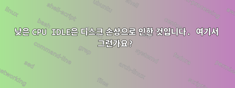 낮은 CPU IDLE은 디스크 손상으로 인한 것입니다. 여기서 그런가요?