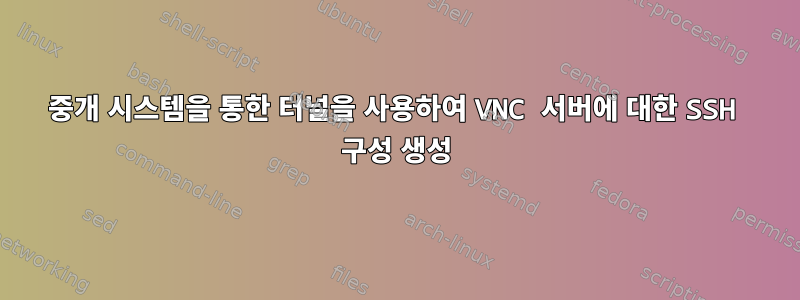 중개 시스템을 통한 터널을 사용하여 VNC 서버에 대한 SSH 구성 생성