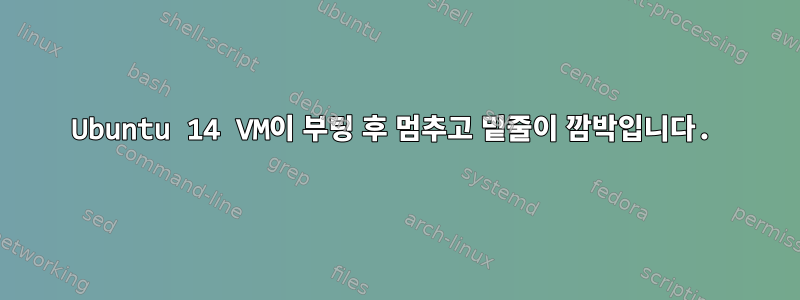 Ubuntu 14 VM이 부팅 후 멈추고 밑줄이 깜박입니다.