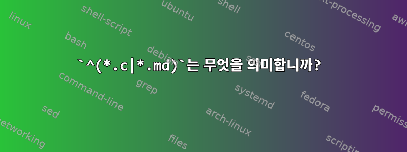 `^(*.c|*.md)`는 무엇을 의미합니까?