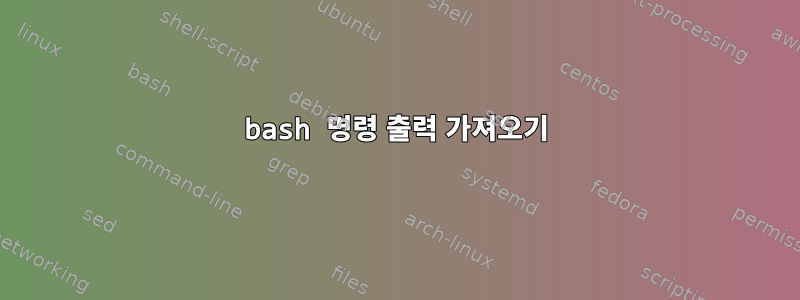 bash 명령 출력 가져오기