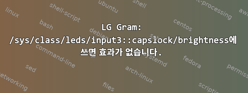 LG Gram: /sys/class/leds/input3::capslock/brightness에 쓰면 효과가 없습니다.