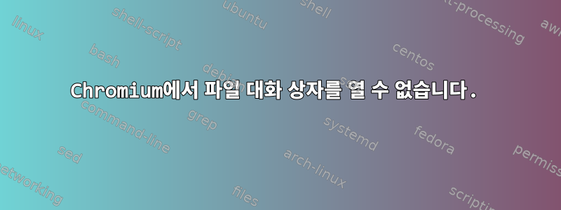 Chromium에서 파일 대화 상자를 열 수 없습니다.