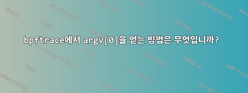 bpftrace에서 argv[0]을 얻는 방법은 무엇입니까?