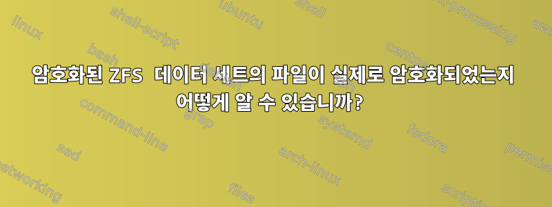 암호화된 ZFS 데이터 세트의 파일이 실제로 암호화되었는지 어떻게 알 수 있습니까?