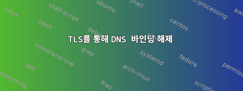 TLS를 통해 DNS 바인딩 해제