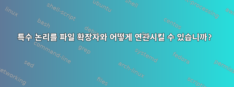 특수 논리를 파일 확장자와 어떻게 연관시킬 수 있습니까?