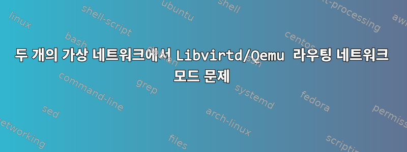 두 개의 가상 네트워크에서 Libvirtd/Qemu 라우팅 네트워크 모드 문제