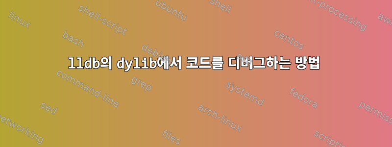 lldb의 dylib에서 코드를 디버그하는 방법