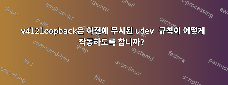 v4l2loopback은 이전에 무시된 udev 규칙이 어떻게 작동하도록 합니까?