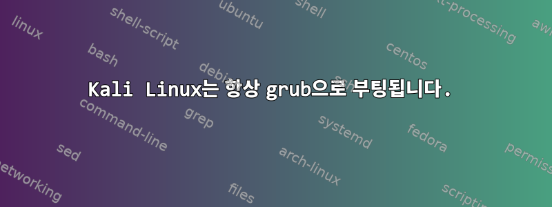 Kali Linux는 항상 grub으로 부팅됩니다.