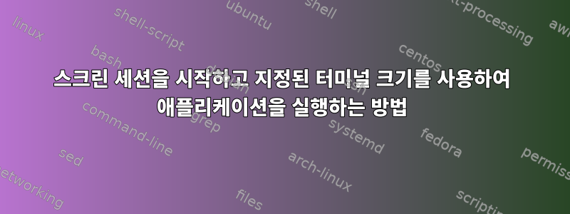 스크린 세션을 시작하고 지정된 터미널 크기를 사용하여 애플리케이션을 실행하는 방법