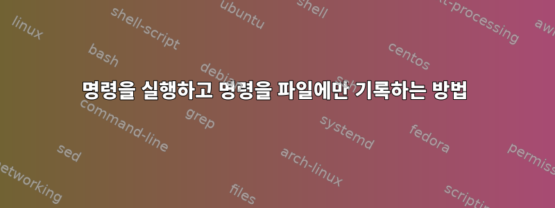 명령을 실행하고 명령을 파일에만 기록하는 방법