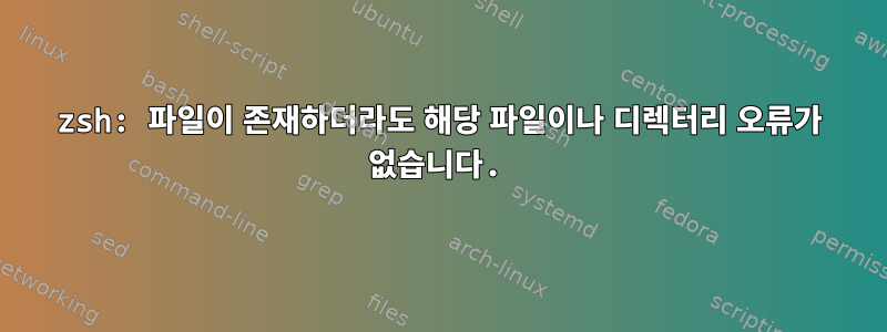 zsh: 파일이 존재하더라도 해당 파일이나 디렉터리 오류가 없습니다.