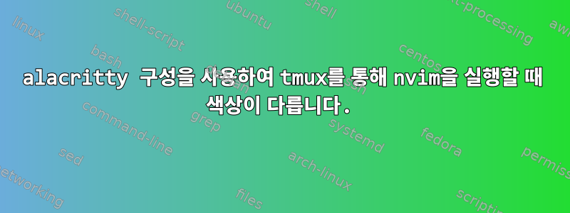 alacritty 구성을 사용하여 tmux를 통해 nvim을 실행할 때 색상이 다릅니다.