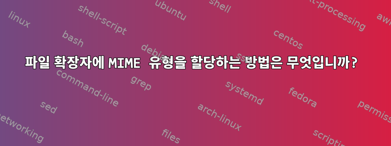 파일 확장자에 MIME 유형을 할당하는 방법은 무엇입니까?