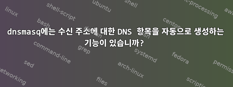 dnsmasq에는 수신 주소에 대한 DNS 항목을 자동으로 생성하는 기능이 있습니까?