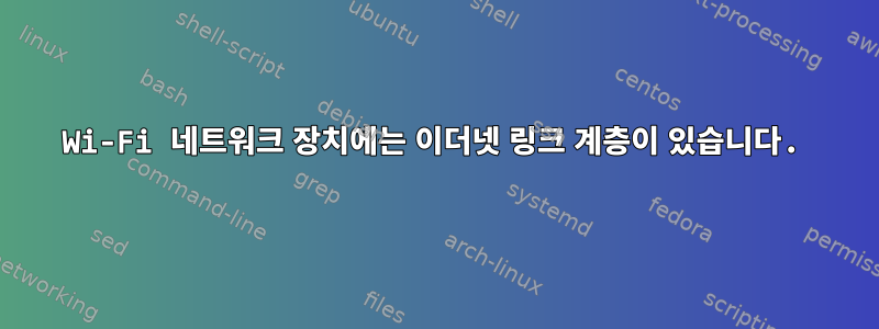 Wi-Fi 네트워크 장치에는 이더넷 링크 계층이 있습니다.