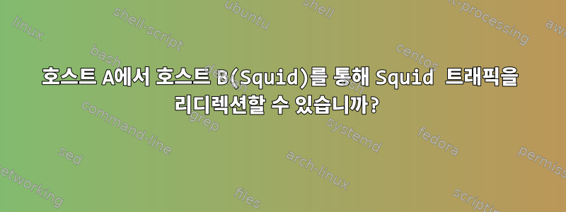 호스트 A에서 호스트 B(Squid)를 통해 Squid 트래픽을 리디렉션할 수 있습니까?