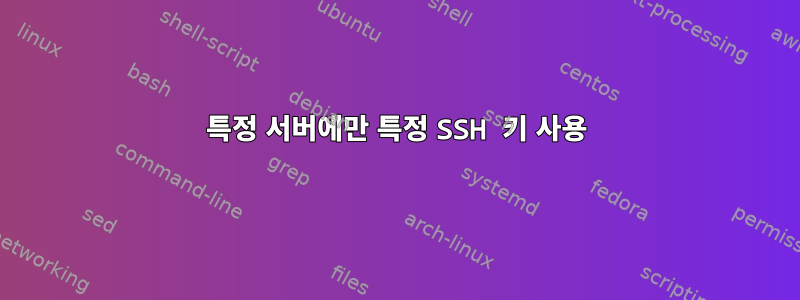 특정 서버에만 특정 SSH 키 사용