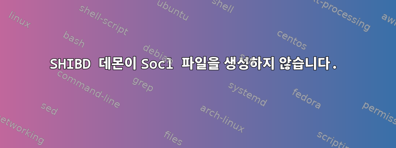 SHIBD 데몬이 Socl 파일을 생성하지 않습니다.