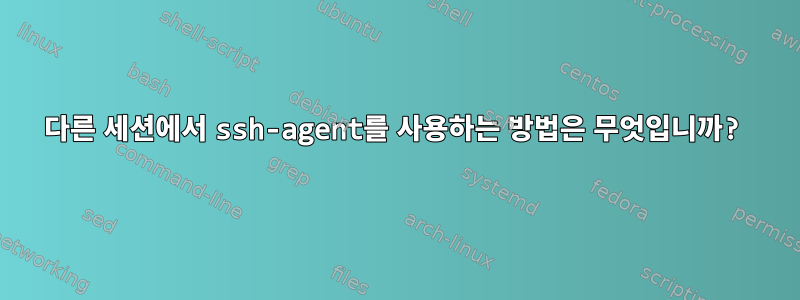 다른 세션에서 ssh-agent를 사용하는 방법은 무엇입니까?