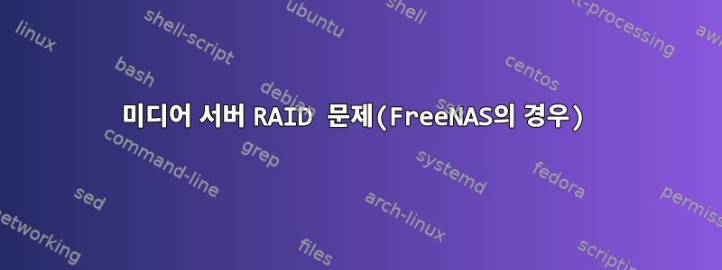 미디어 서버 RAID 문제(FreeNAS의 경우)