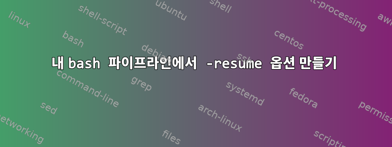 내 bash 파이프라인에서 -resume 옵션 만들기