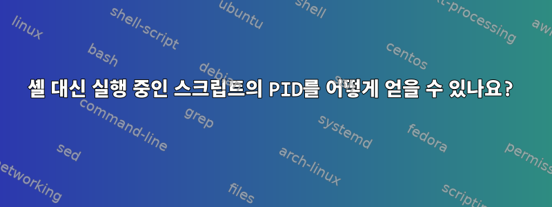 셸 대신 실행 중인 스크립트의 PID를 어떻게 얻을 수 있나요?