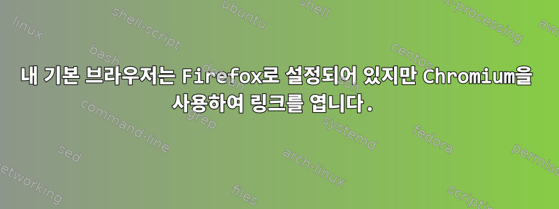 내 기본 브라우저는 Firefox로 설정되어 있지만 Chromium을 사용하여 링크를 엽니다.