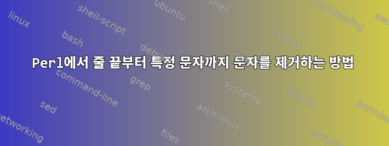 Perl에서 줄 끝부터 특정 문자까지 문자를 제거하는 방법