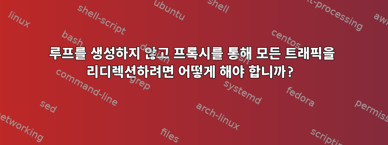 루프를 생성하지 않고 프록시를 통해 모든 트래픽을 리디렉션하려면 어떻게 해야 합니까?