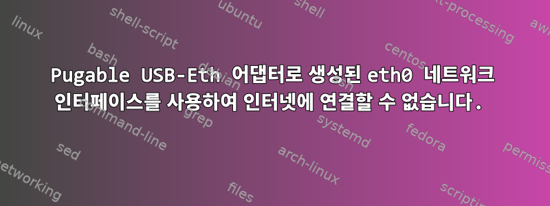 Pugable USB-Eth 어댑터로 생성된 eth0 네트워크 인터페이스를 사용하여 인터넷에 연결할 수 없습니다.