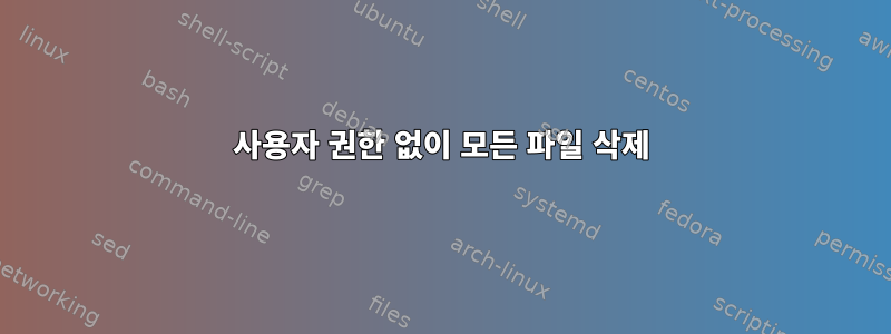 사용자 권한 없이 모든 파일 삭제