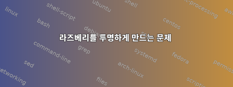 라즈베리를 투명하게 만드는 문제