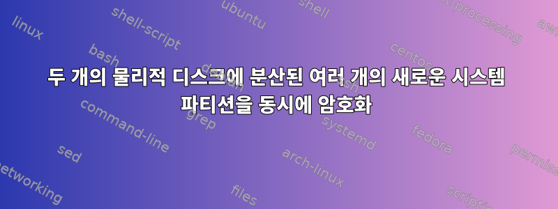 두 개의 물리적 디스크에 분산된 여러 개의 새로운 시스템 파티션을 동시에 암호화