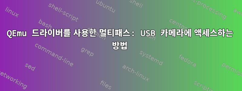 QEmu 드라이버를 사용한 멀티패스: USB 카메라에 액세스하는 방법