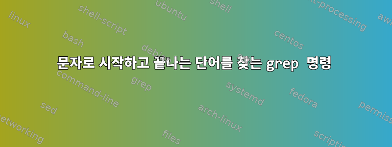 문자로 시작하고 끝나는 단어를 찾는 grep 명령