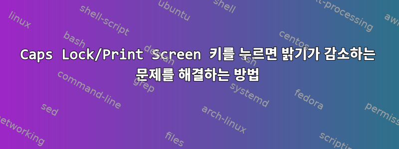 Caps Lock/Print Screen 키를 누르면 밝기가 감소하는 문제를 해결하는 방법