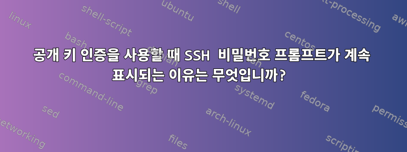 공개 키 인증을 사용할 때 SSH 비밀번호 프롬프트가 계속 표시되는 이유는 무엇입니까?