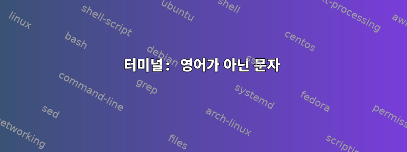 터미널: 영어가 아닌 문자