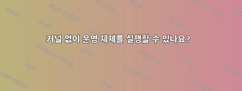 커널 없이 운영 체제를 실행할 수 있나요?