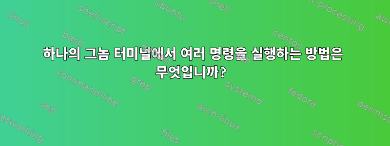 하나의 그놈 터미널에서 여러 명령을 실행하는 방법은 무엇입니까?