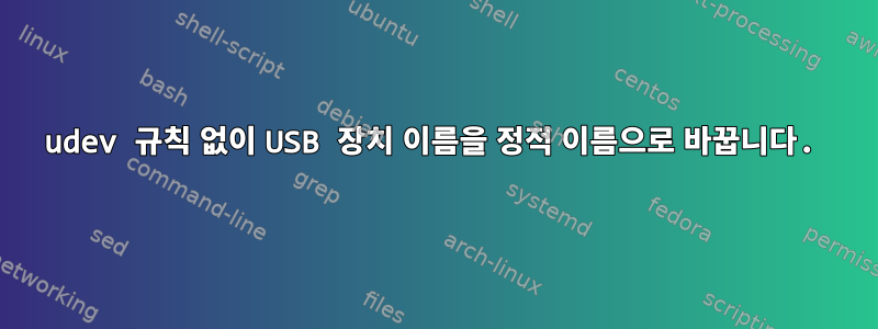 udev 규칙 없이 USB 장치 이름을 정적 이름으로 바꿉니다.