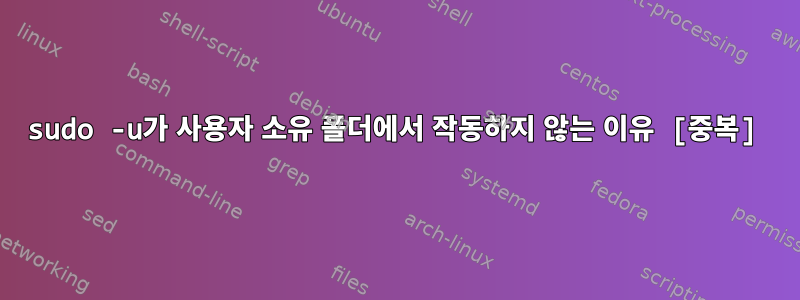 sudo -u가 사용자 소유 폴더에서 작동하지 않는 이유 [중복]