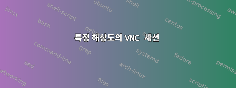 특정 해상도의 VNC 세션